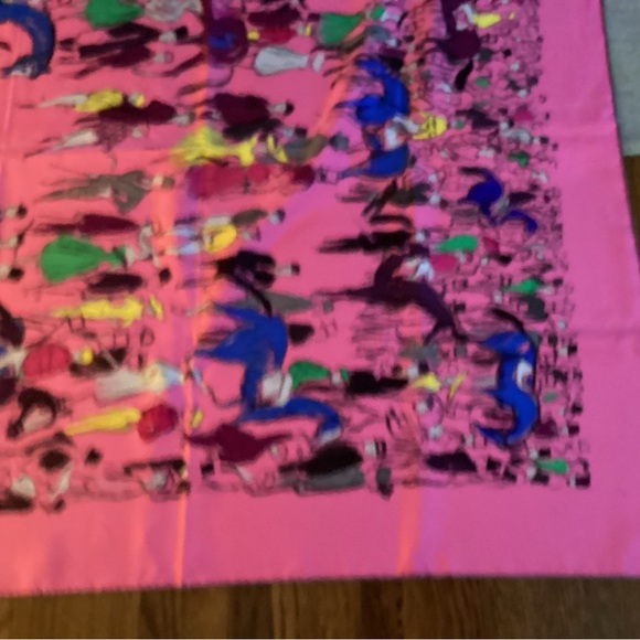 Hermes “Paddock”Pink and Purple Patterned Scarf - Picture 3 of 9